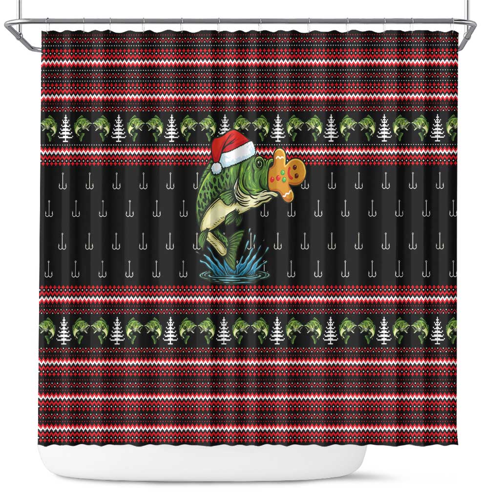 Merry Fishmas Christmas Shower Curtain Xmas Holiday Patterns - Wonder Print Shop