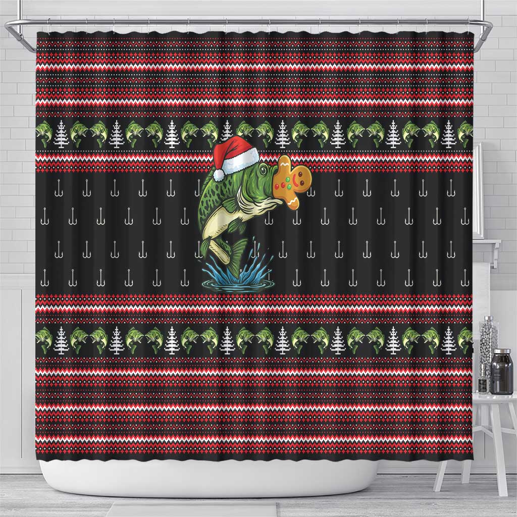 Merry Fishmas Christmas Shower Curtain Xmas Holiday Patterns - Wonder Print Shop