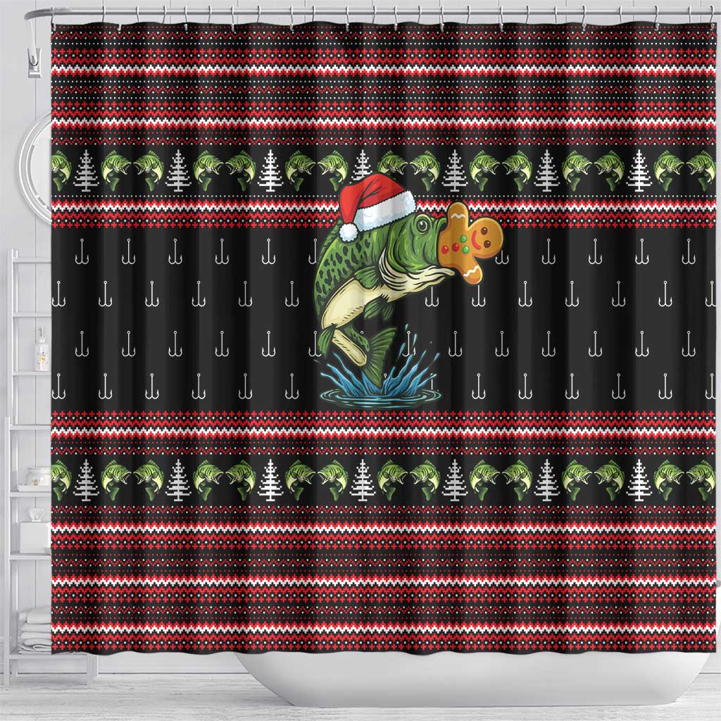 Merry Fishmas Christmas Shower Curtain Xmas Holiday Patterns - Wonder Print Shop