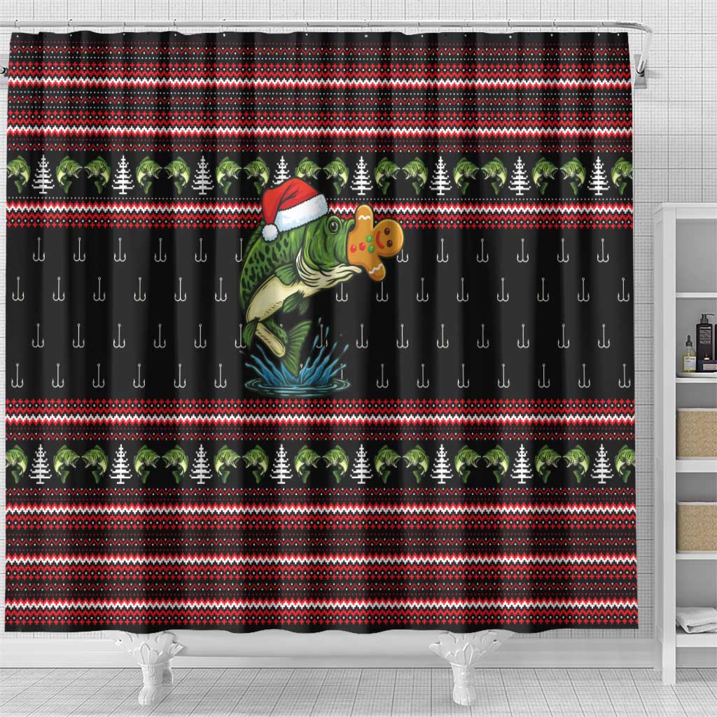 Merry Fishmas Christmas Shower Curtain Xmas Holiday Patterns - Wonder Print Shop