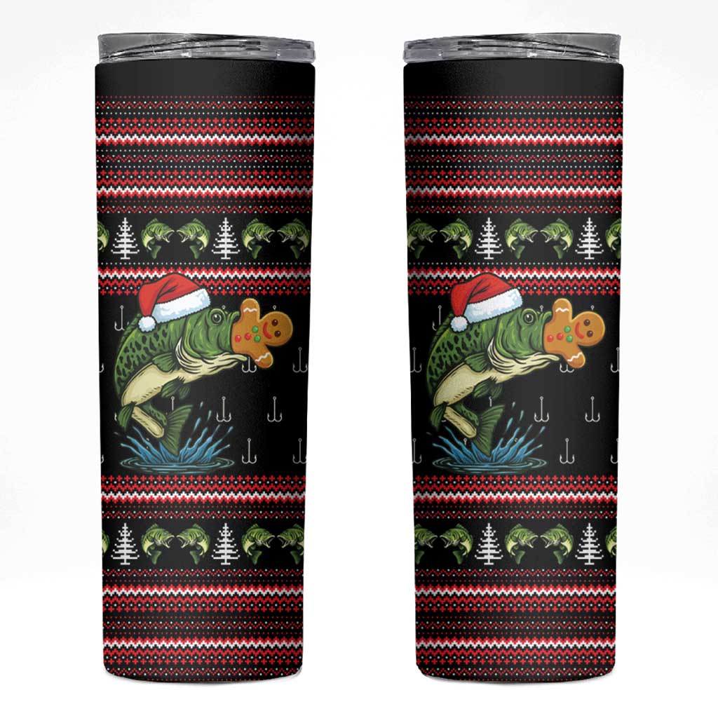 Merry Fishmas Christmas Skinny Tumbler Xmas Holiday Patterns - Wonder Print Shop