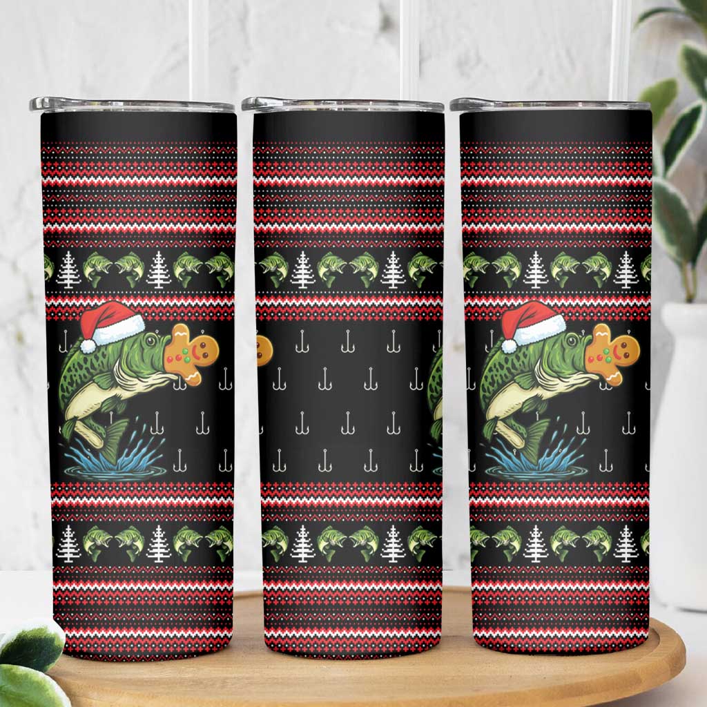 Merry Fishmas Christmas Skinny Tumbler Xmas Holiday Patterns - Wonder Print Shop