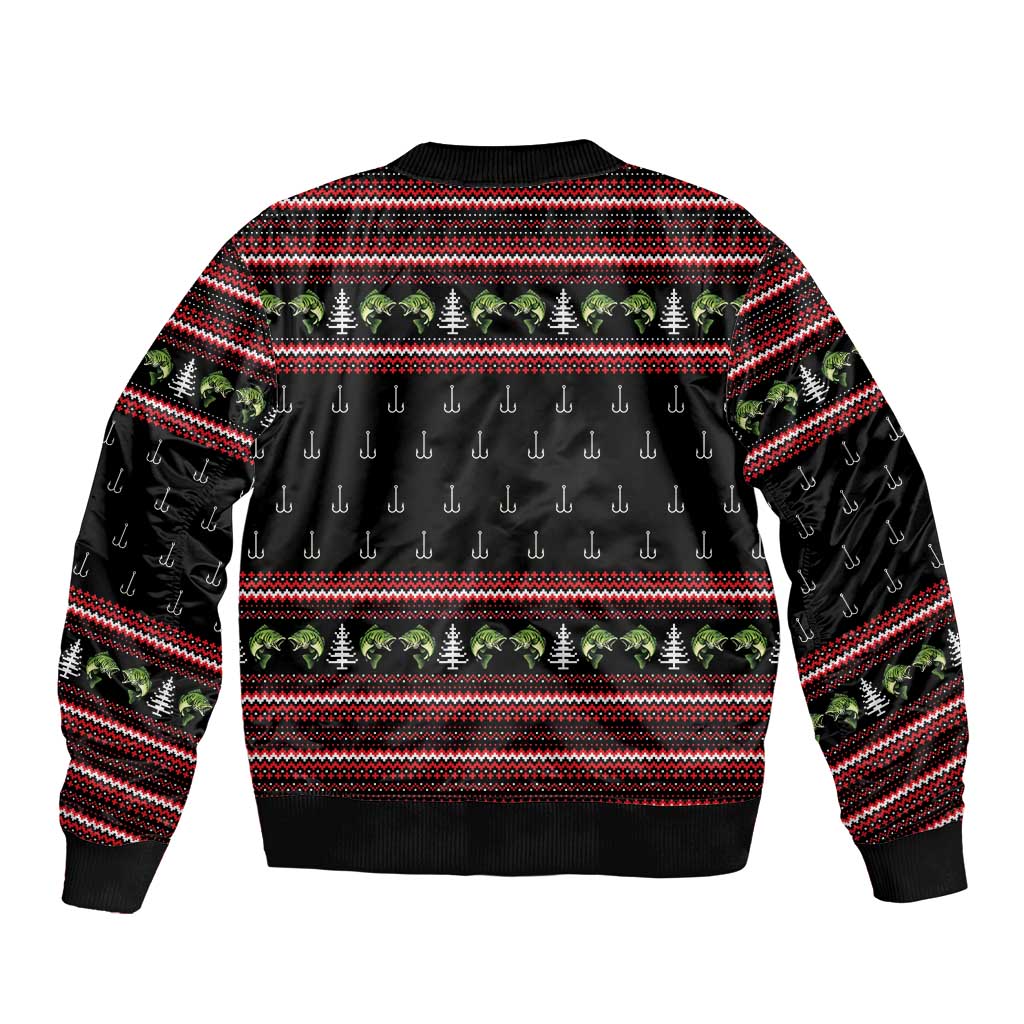 Merry Fishmas Christmas Sleeve Zip Bomber Jacket Xmas Holiday Patterns - Wonder Print Shop