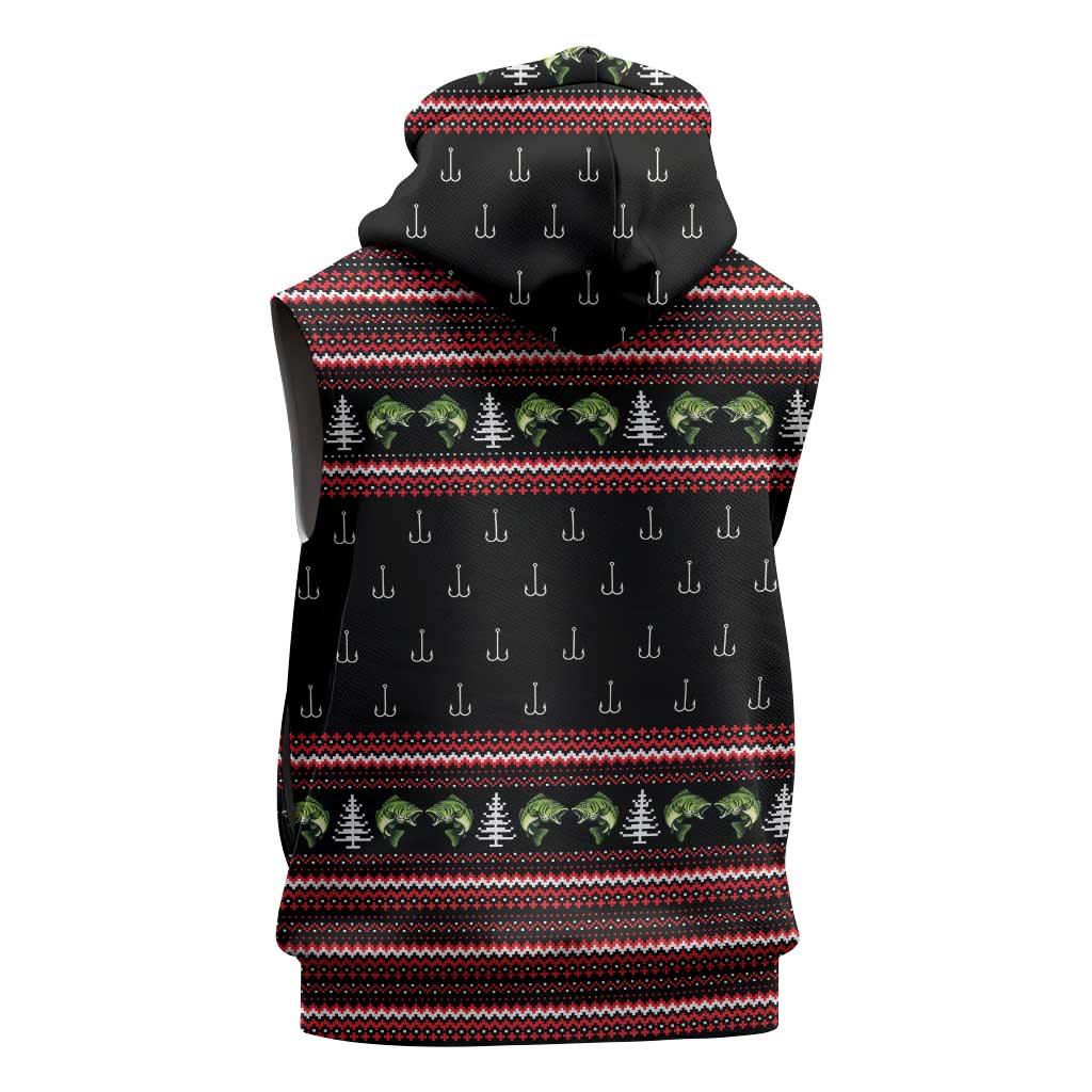 Merry Fishmas Christmas Sleeveless Hoodie Xmas Holiday Patterns - Wonder Print Shop
