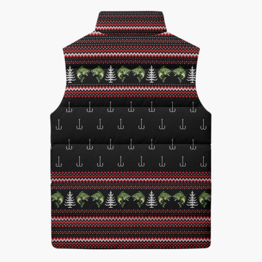 Merry Fishmas Christmas Sleeveless Puffer Jacket Xmas Holiday Patterns - Wonder Print Shop