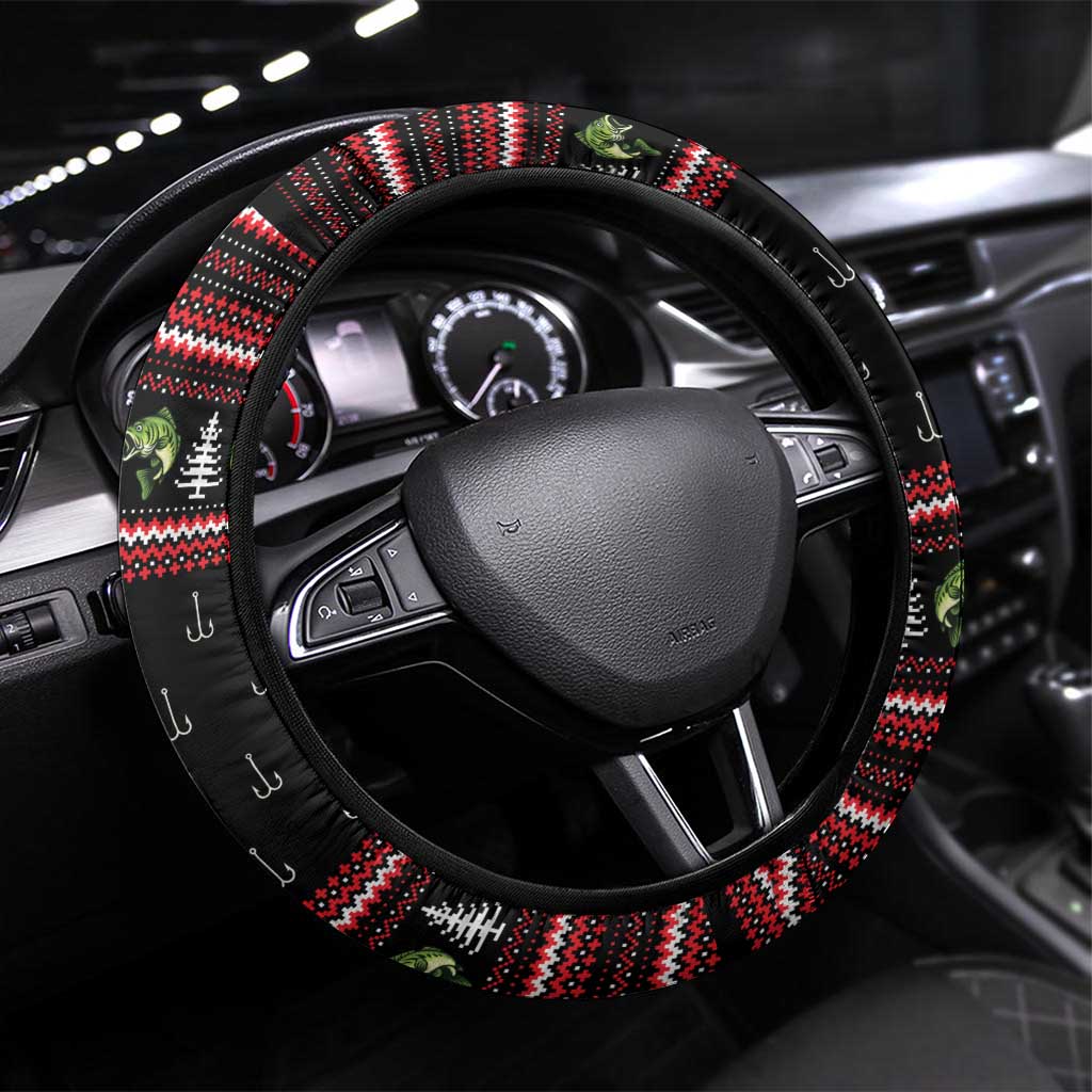 Merry Fishmas Christmas Steering Wheel Cover Xmas Holiday Patterns - Wonder Print Shop
