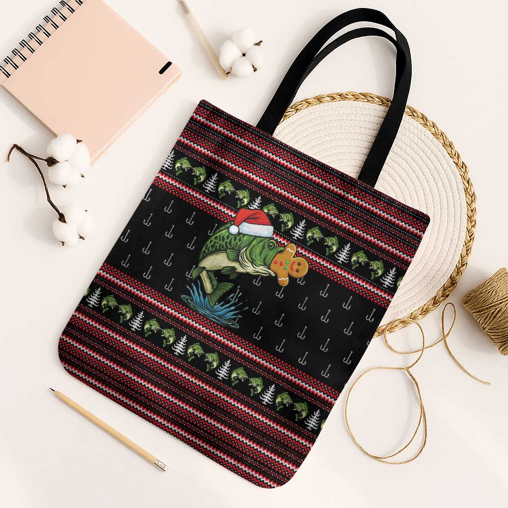 Merry Fishmas Christmas Tote Bag Xmas Holiday Patterns - Wonder Print Shop