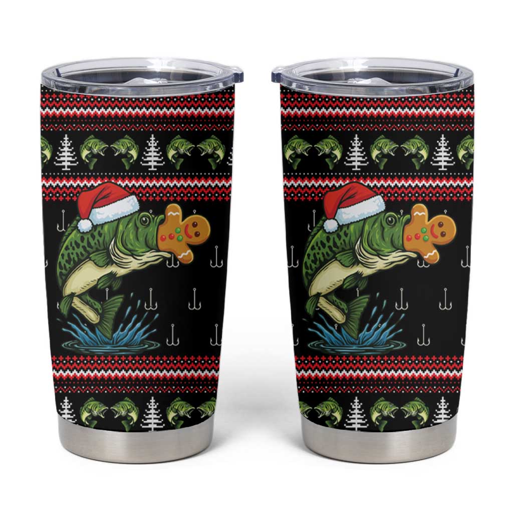 Merry Fishmas Christmas Tumbler Cup Xmas Holiday Patterns - Wonder Print Shop