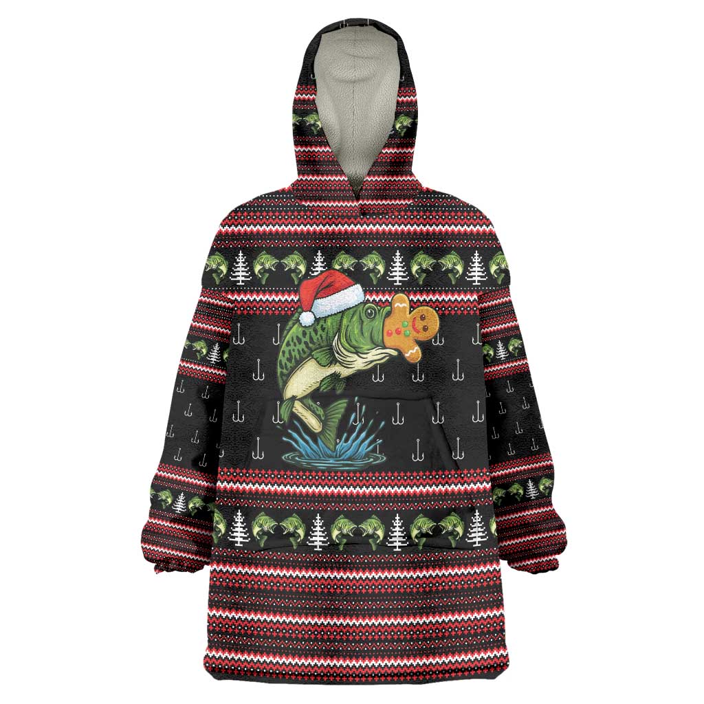 Merry Fishmas Christmas Wearable Blanket Hoodie Xmas Holiday Patterns - Wonder Print Shop