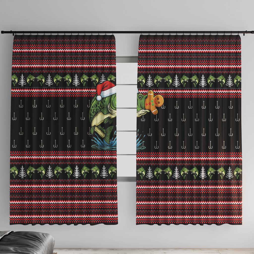 Merry Fishmas Christmas Window Curtain Xmas Holiday Patterns - Wonder Print Shop