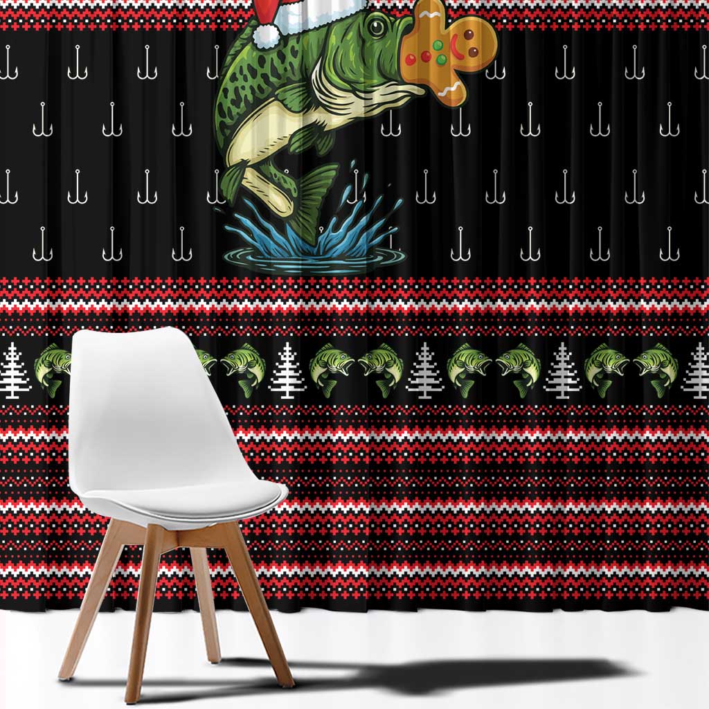 Merry Fishmas Christmas Window Curtain Xmas Holiday Patterns - Wonder Print Shop