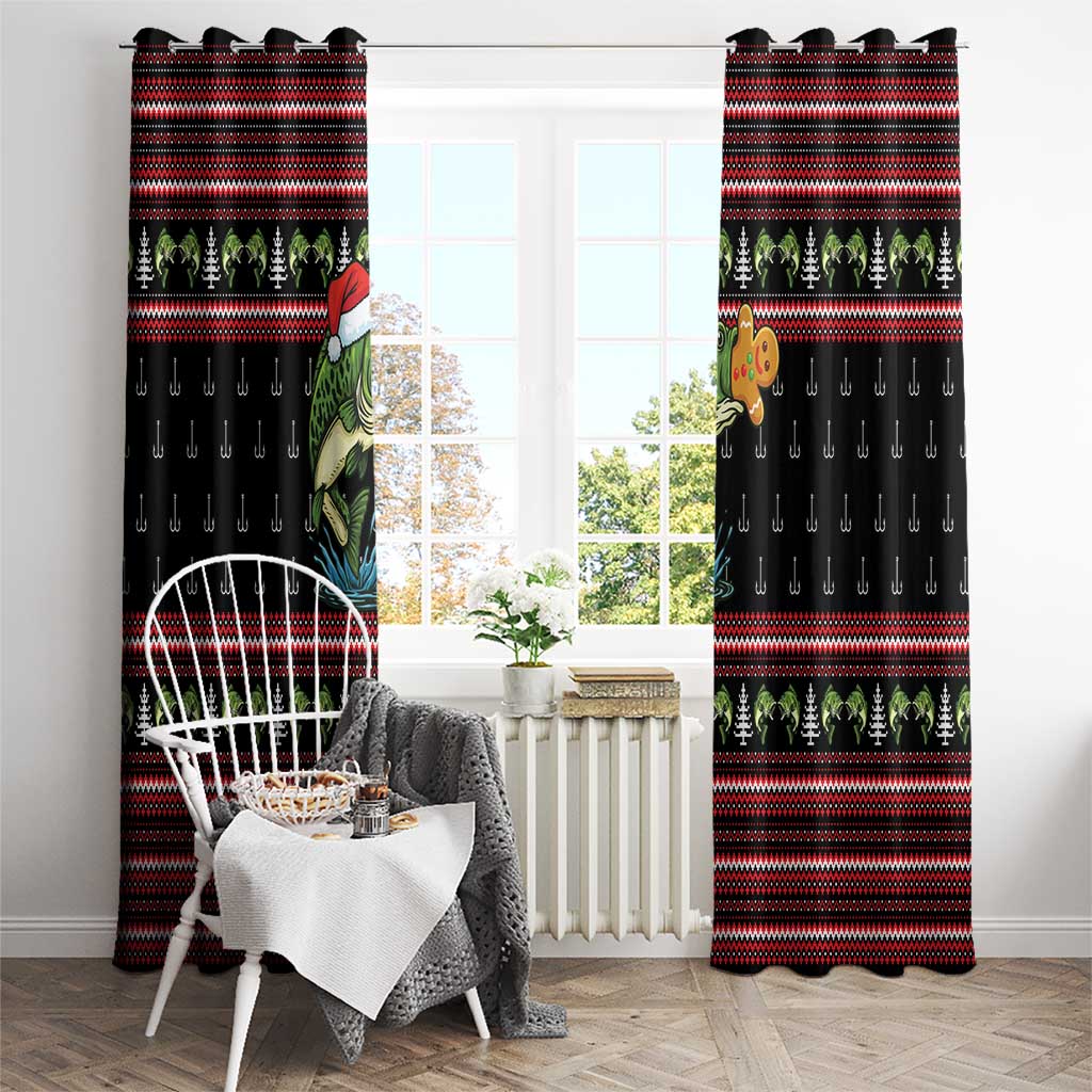 Merry Fishmas Christmas Window Curtain Xmas Holiday Patterns - Wonder Print Shop