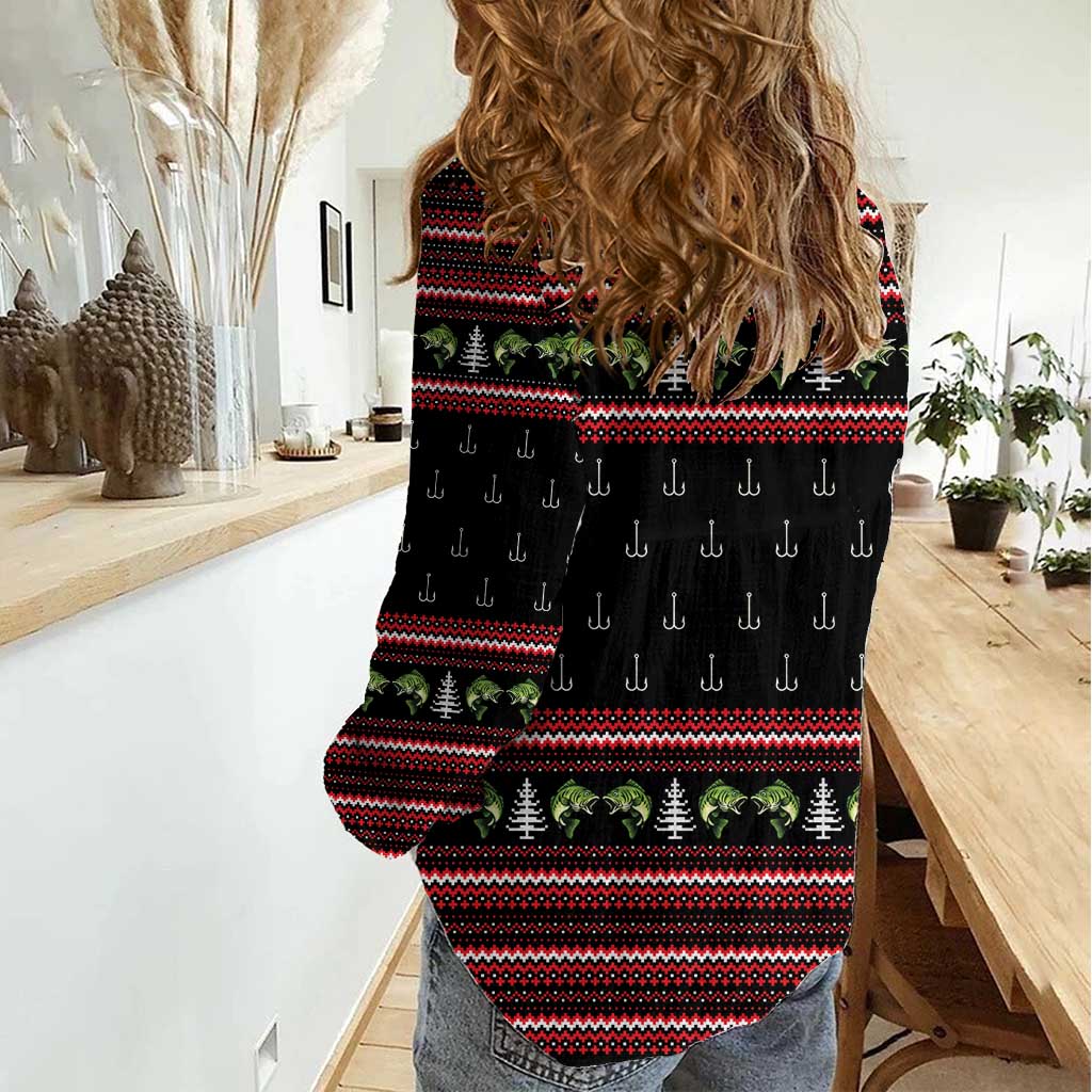 Merry Fishmas Christmas Women Casual Shirt Xmas Holiday Patterns - Wonder Print Shop