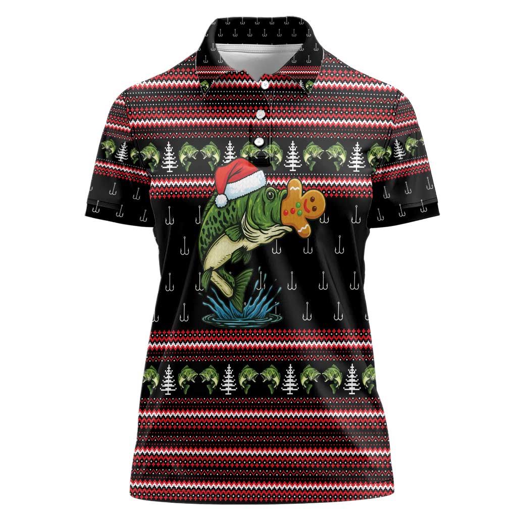 Merry Fishmas Christmas Women Polo Shirt Xmas Holiday Patterns - Wonder Print Shop