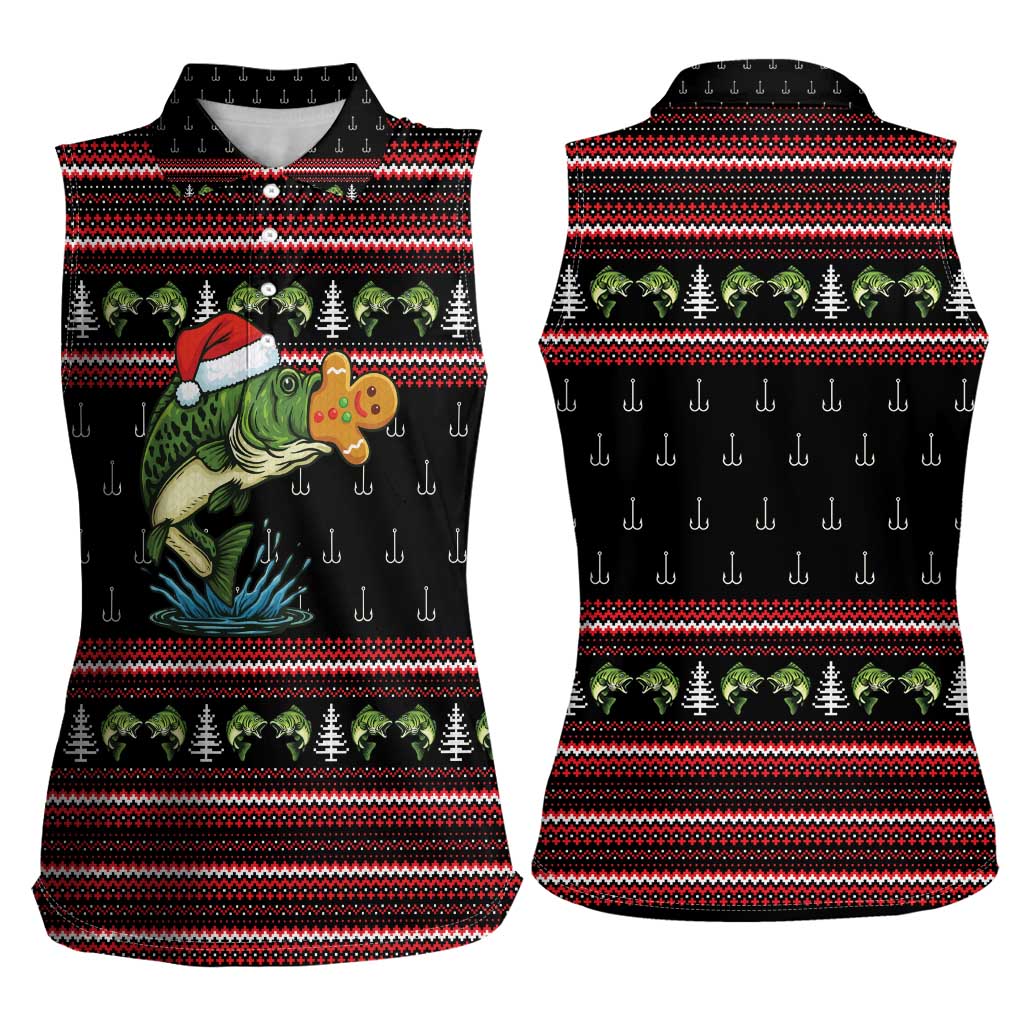 Merry Fishmas Christmas Women Sleeveless Polo Shirt Xmas Holiday Patterns - Wonder Print Shop