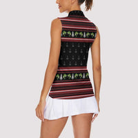 Merry Fishmas Christmas Women Sleeveless Polo Shirt Xmas Holiday Patterns - Wonder Print Shop