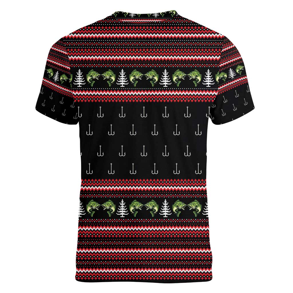 Merry Fishmas Christmas Women V-Neck T-Shirt Xmas Holiday Patterns - Wonder Print Shop