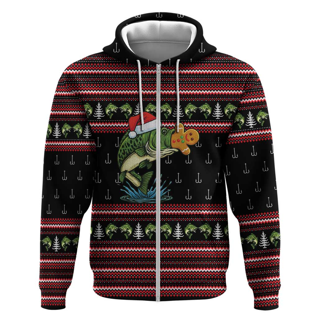 Merry Fishmas Christmas Zip Hoodie Xmas Holiday Patterns - Wonder Print Shop