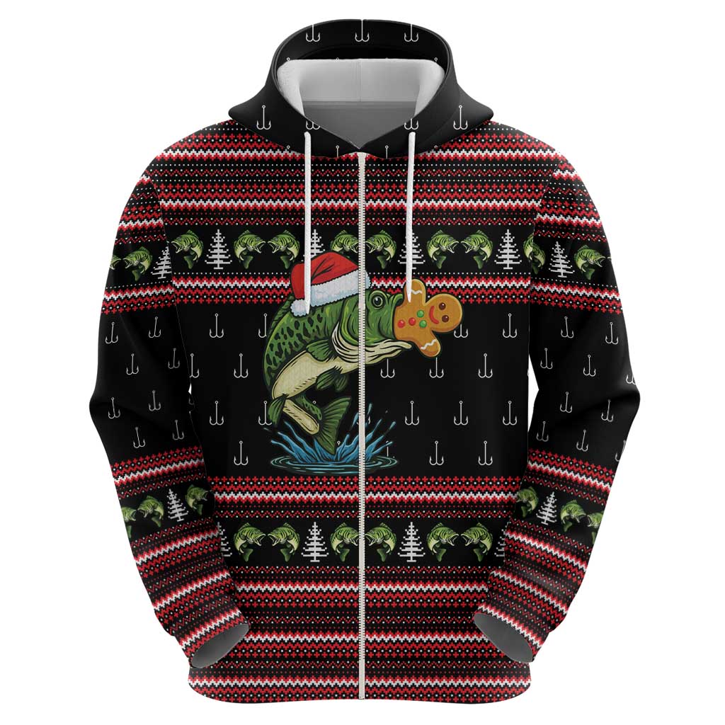 Merry Fishmas Christmas Zip Hoodie Xmas Holiday Patterns - Wonder Print Shop