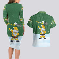 Merry Hitsmas Christmas Yall Christmas Couples Matching Long Sleeve Bodycon Dress and Hawaiian Shirt Xmas Holiday Patterns - Wonder Print Shop