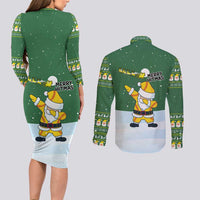 Merry Hitsmas Christmas Yall Christmas Couples Matching Long Sleeve Bodycon Dress and Long Sleeve Button Shirt Xmas Holiday Patterns - Wonder Print Shop