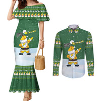 Merry Hitsmas Christmas Yall Christmas Couples Matching Mermaid Dress and Long Sleeve Button Shirt Xmas Holiday Patterns - Wonder Print Shop