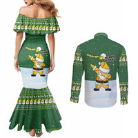 Merry Hitsmas Christmas Yall Christmas Couples Matching Mermaid Dress and Long Sleeve Button Shirt Xmas Holiday Patterns - Wonder Print Shop