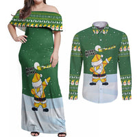 Merry Hitsmas Christmas Yall Christmas Couples Matching Off Shoulder Maxi Dress and Long Sleeve Button Shirt Xmas Holiday Patterns - Wonder Print Shop