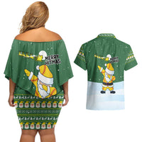 Merry Hitsmas Christmas Yall Christmas Couples Matching Off Shoulder Short Dress and Hawaiian Shirt Xmas Holiday Patterns - Wonder Print Shop