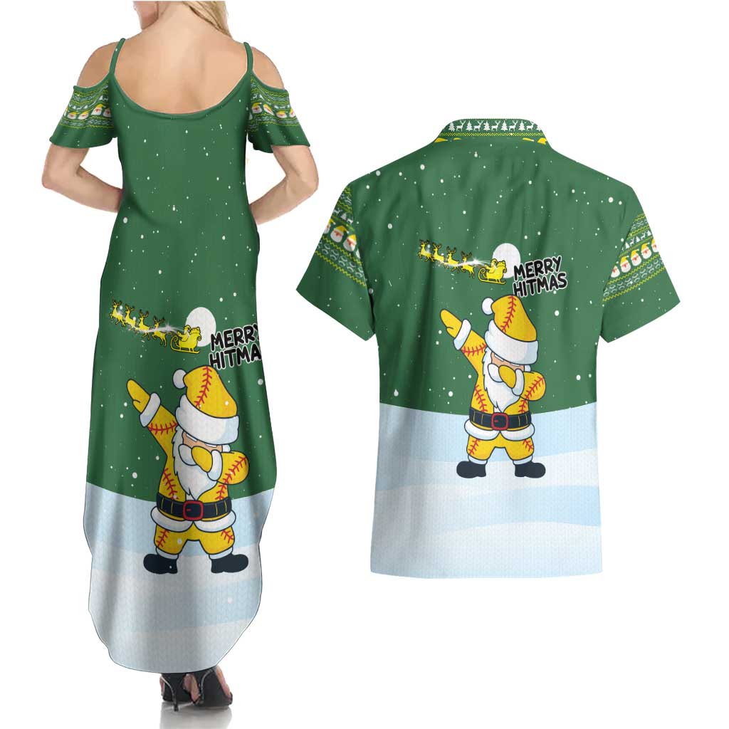 Merry Hitsmas Christmas Yall Christmas Couples Matching Summer Maxi Dress and Hawaiian Shirt Xmas Holiday Patterns - Wonder Print Shop