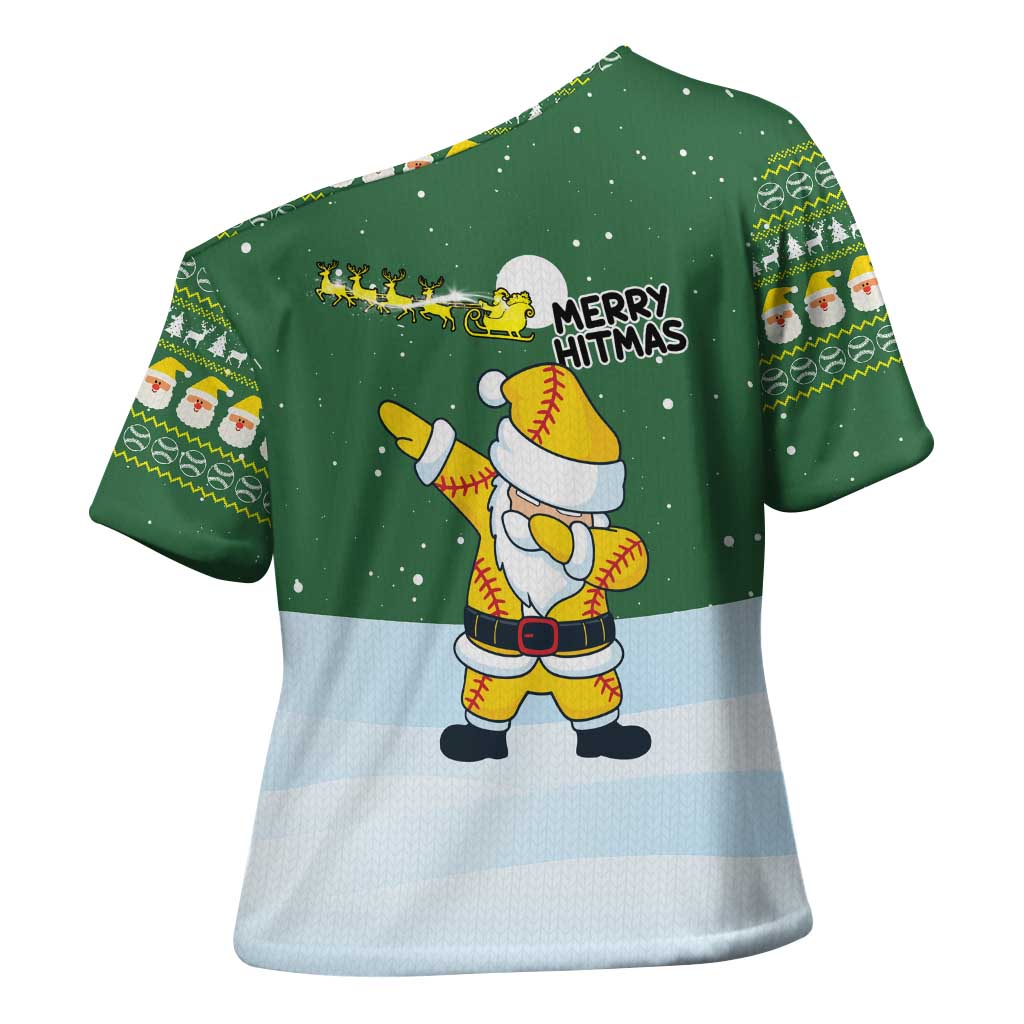 Merry Hitsmas Christmas Yall Christmas Cross Shoulder Shirt Xmas Holiday Patterns - Wonder Print Shop