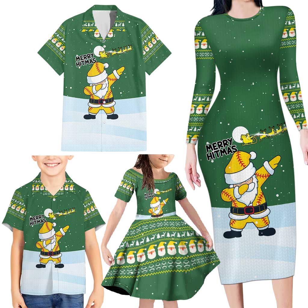 Merry Hitsmas Christmas Yall Christmas Family Matching Long Sleeve Bodycon Dress and Hawaiian Shirt Xmas Holiday Patterns - Wonder Print Shop