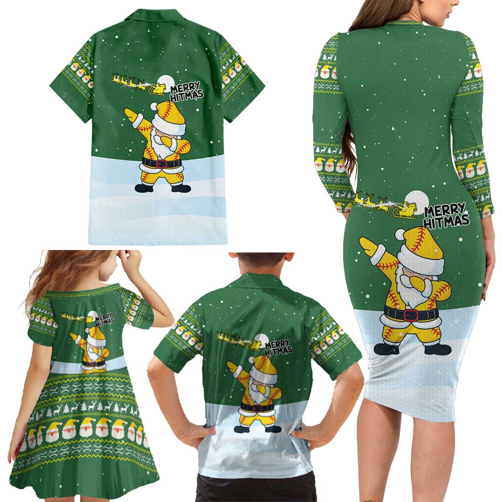 Merry Hitsmas Christmas Yall Christmas Family Matching Long Sleeve Bodycon Dress and Hawaiian Shirt Xmas Holiday Patterns - Wonder Print Shop