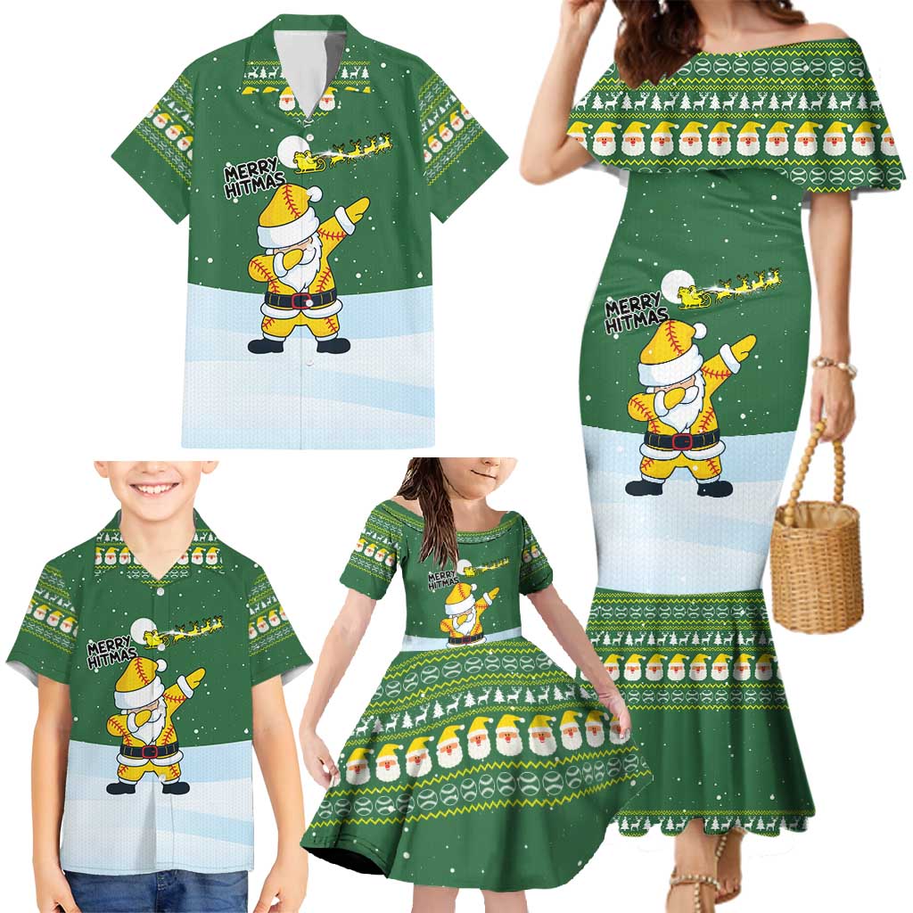 Merry Hitsmas Christmas Yall Christmas Family Matching Mermaid Dress and Hawaiian Shirt Xmas Holiday Patterns - Wonder Print Shop