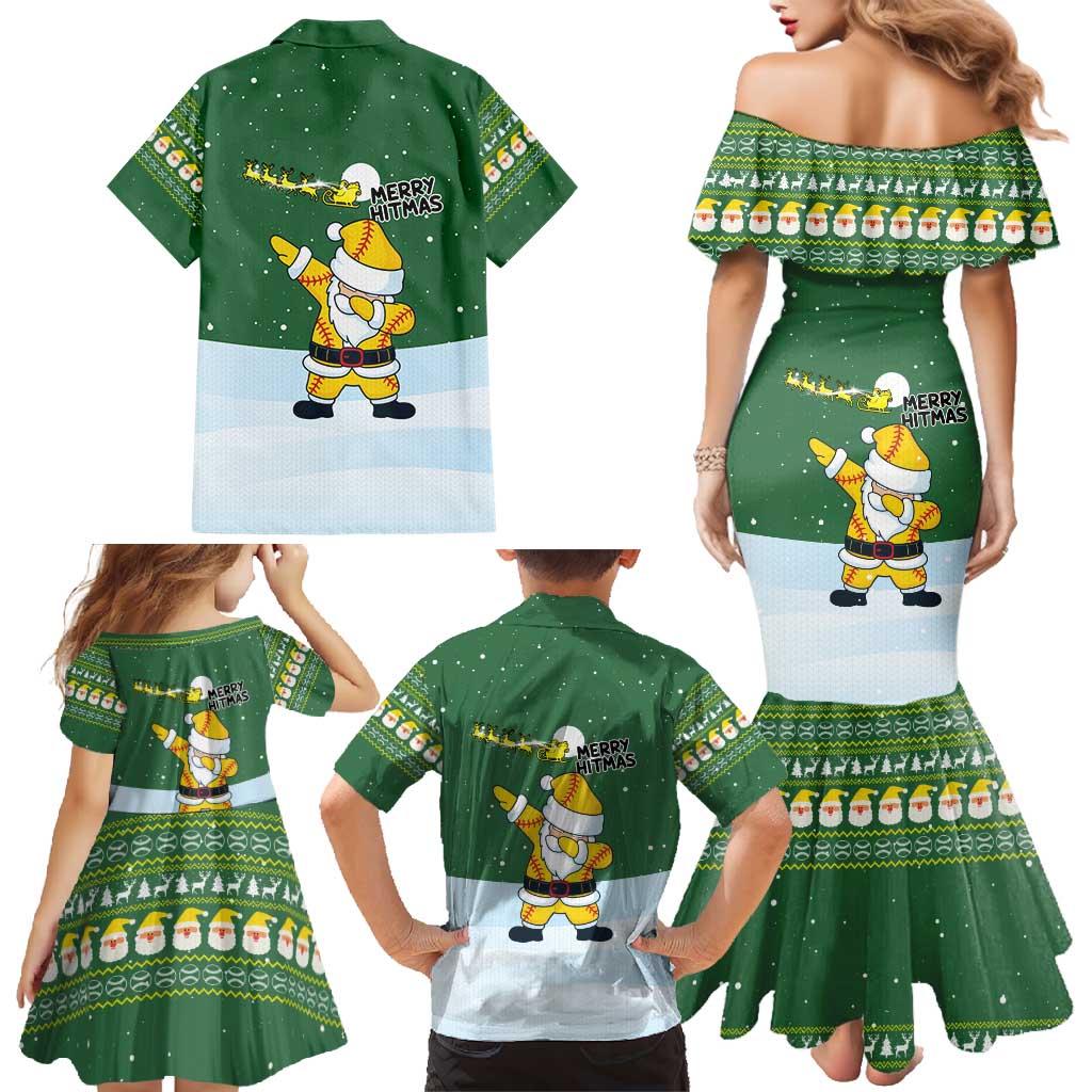 Merry Hitsmas Christmas Yall Christmas Family Matching Mermaid Dress and Hawaiian Shirt Xmas Holiday Patterns - Wonder Print Shop