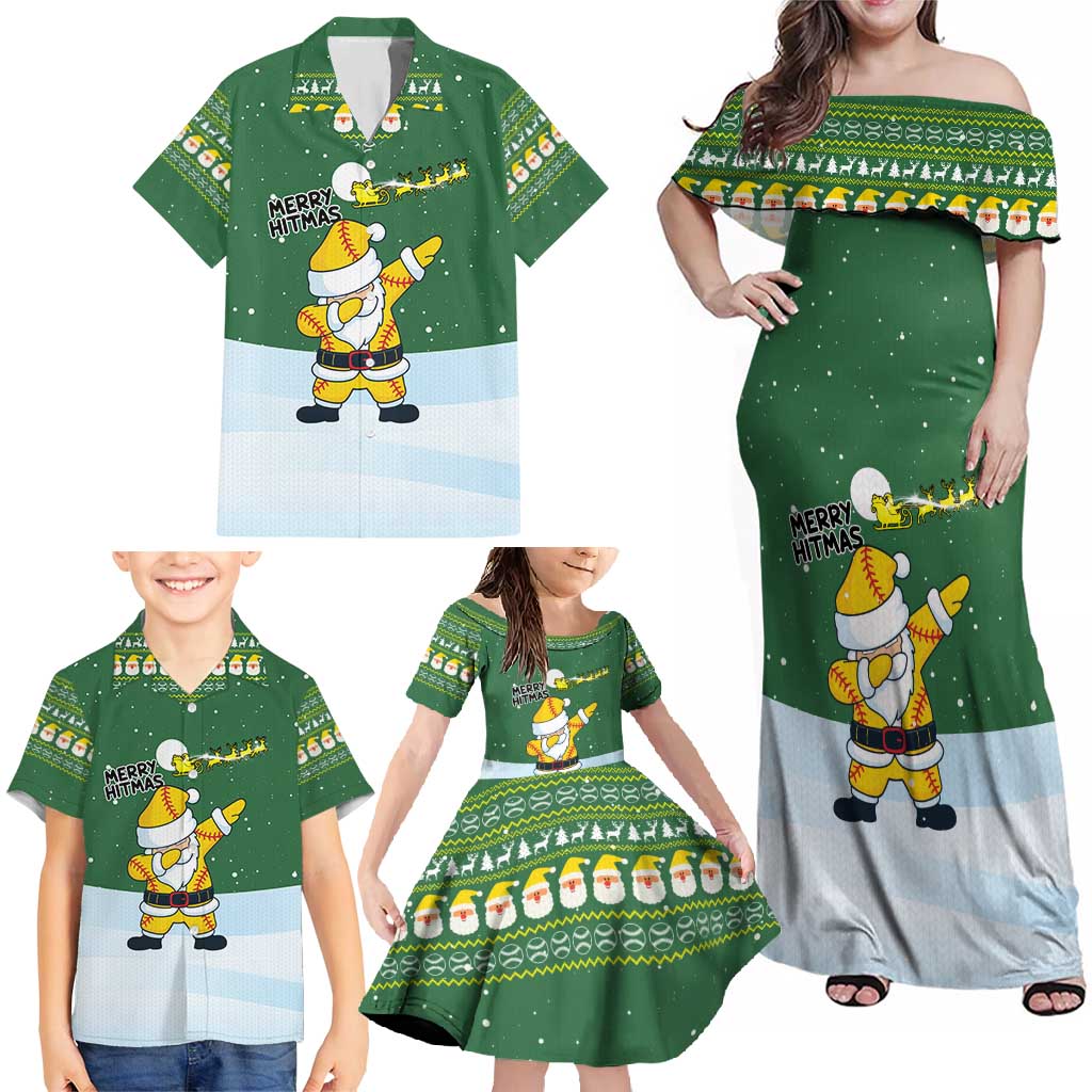 Merry Hitsmas Christmas Yall Christmas Family Matching Off Shoulder Maxi Dress and Hawaiian Shirt Xmas Holiday Patterns - Wonder Print Shop