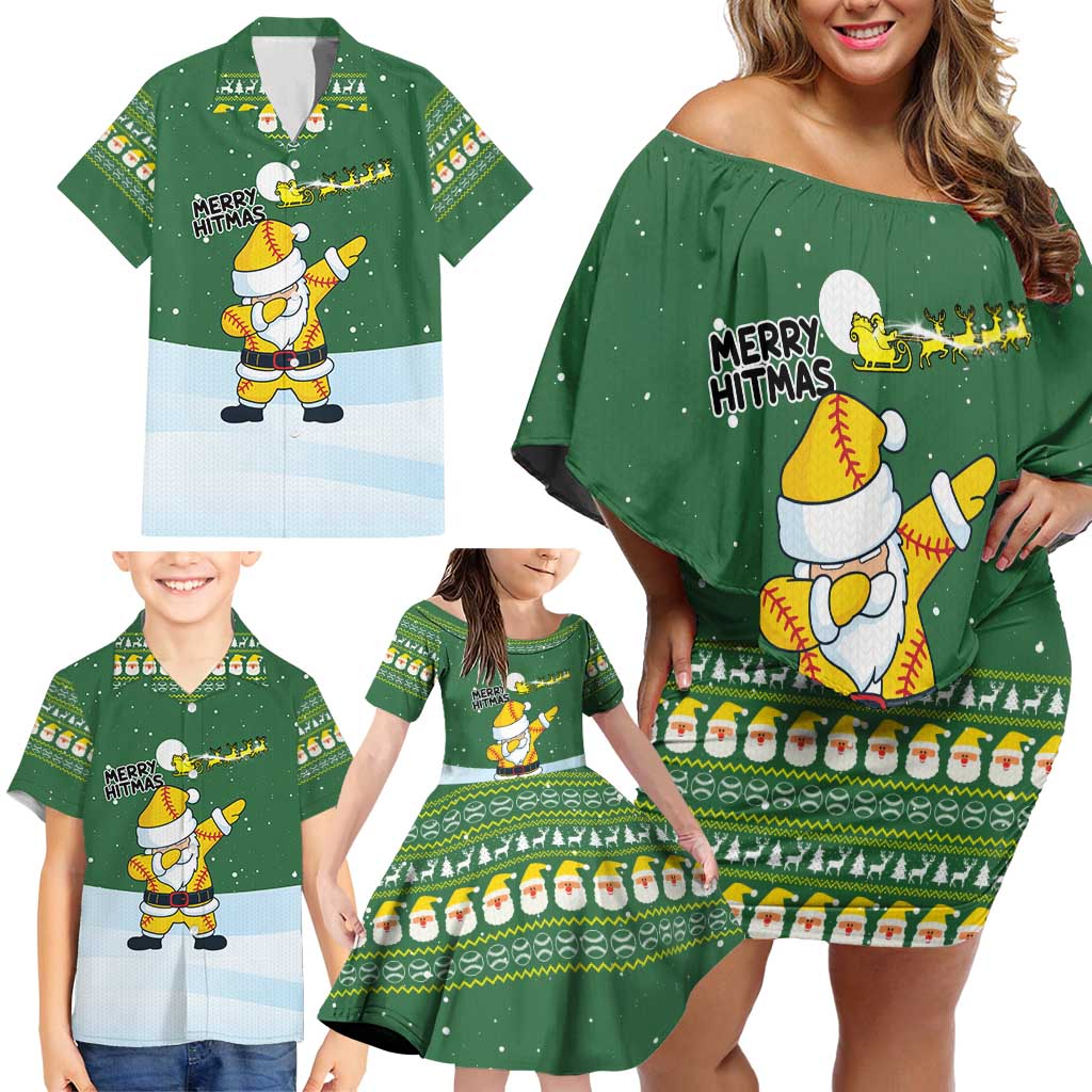 Merry Hitsmas Christmas Yall Christmas Family Matching Off Shoulder Short Dress and Hawaiian Shirt Xmas Holiday Patterns - Wonder Print Shop