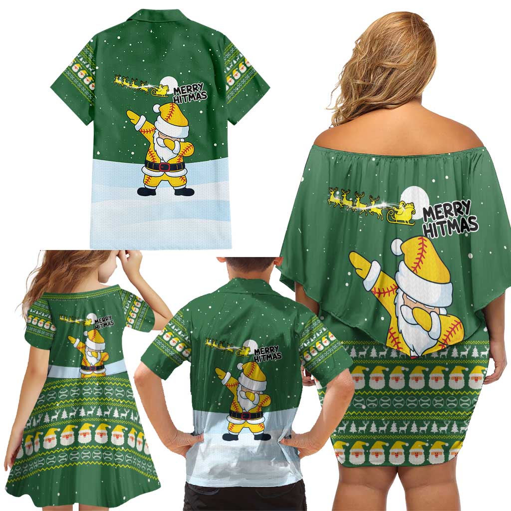 Merry Hitsmas Christmas Yall Christmas Family Matching Off Shoulder Short Dress and Hawaiian Shirt Xmas Holiday Patterns - Wonder Print Shop