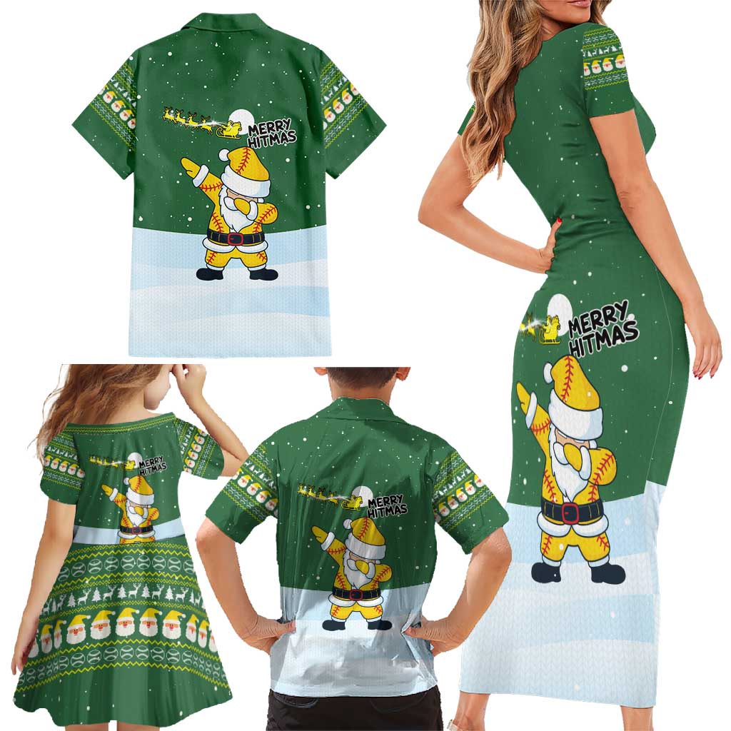 Merry Hitsmas Christmas Yall Christmas Family Matching Short Sleeve Bodycon Dress and Hawaiian Shirt Xmas Holiday Patterns - Wonder Print Shop