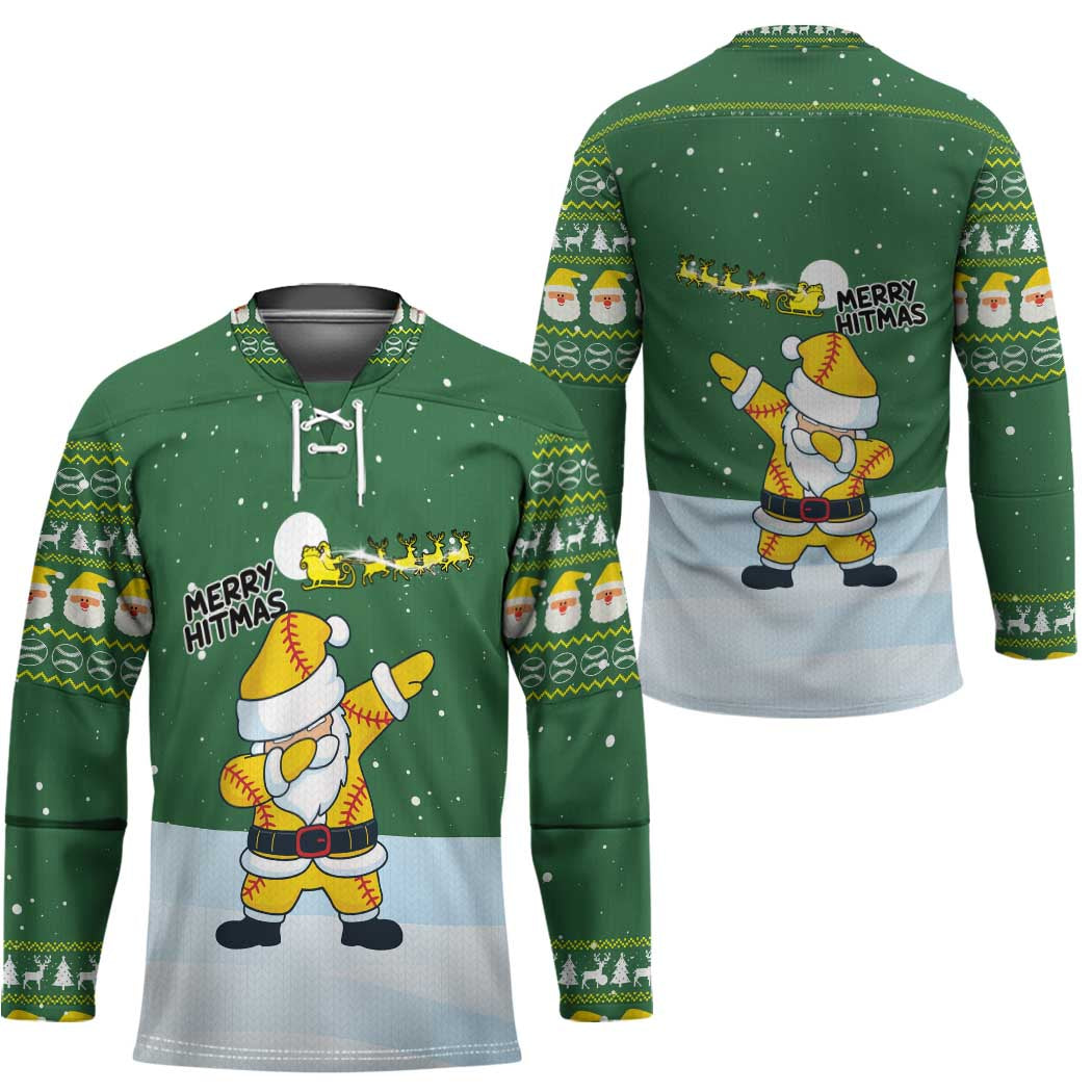 Merry Hitsmas Christmas Yall Christmas Hockey Jersey Xmas Holiday Patterns - Wonder Print Shop