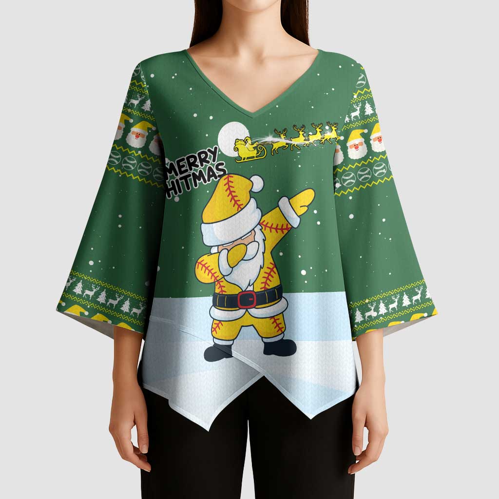 Merry Hitsmas Christmas Yall Christmas Kimono Sleeve Blouse Xmas Holiday Patterns - Wonder Print Shop