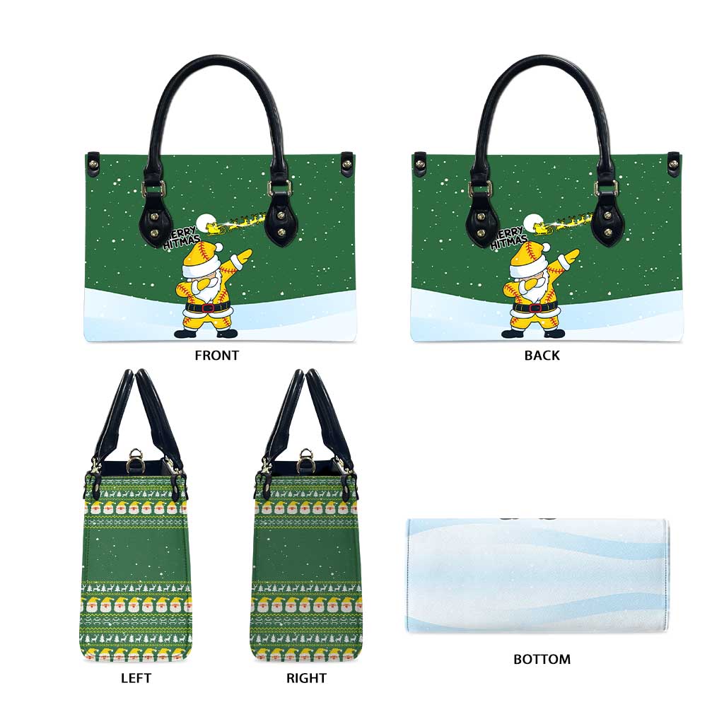 Merry Hitsmas Christmas Yall Christmas Leather Bag Xmas Holiday Patterns - Wonder Print Shop