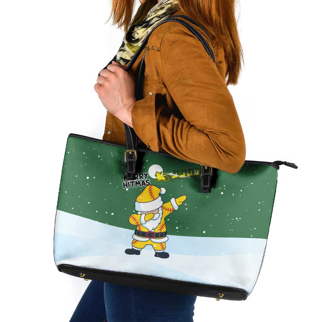 Merry Hitsmas Christmas Yall Christmas Leather Tote Bag Xmas Holiday Patterns - Wonder Print Shop