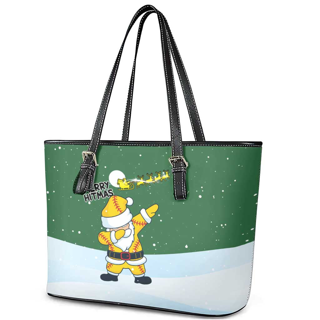 Merry Hitsmas Christmas Yall Christmas Leather Tote Bag Xmas Holiday Patterns - Wonder Print Shop