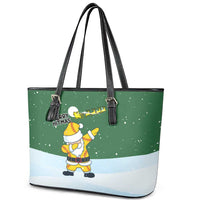 Merry Hitsmas Christmas Yall Christmas Leather Tote Bag Xmas Holiday Patterns - Wonder Print Shop
