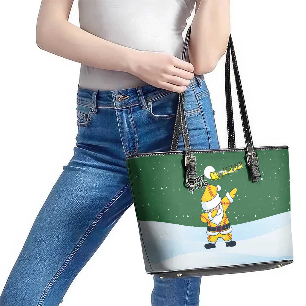 Merry Hitsmas Christmas Yall Christmas Leather Tote Bag Xmas Holiday Patterns - Wonder Print Shop