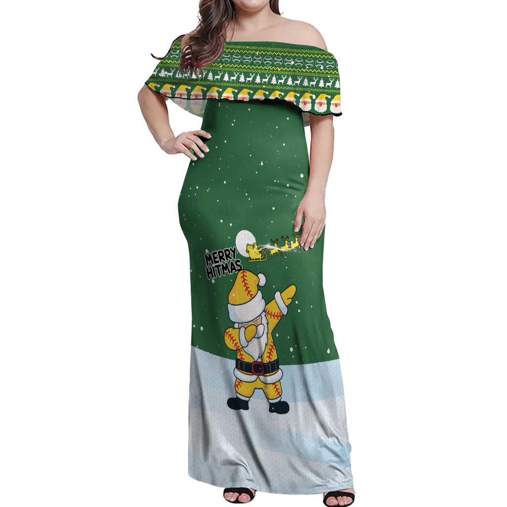 Merry Hitsmas Christmas Yall Christmas Off Shoulder Maxi Dress Xmas Holiday Patterns - Wonder Print Shop