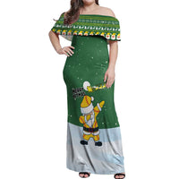 Merry Hitsmas Christmas Yall Christmas Off Shoulder Maxi Dress Xmas Holiday Patterns - Wonder Print Shop