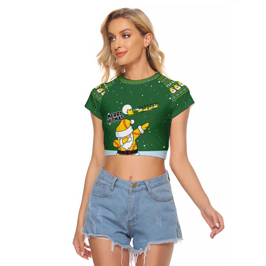 Merry Hitsmas Christmas Yall Christmas Raglan Cropped T Shirt Xmas Holiday Patterns - Wonder Print Shop