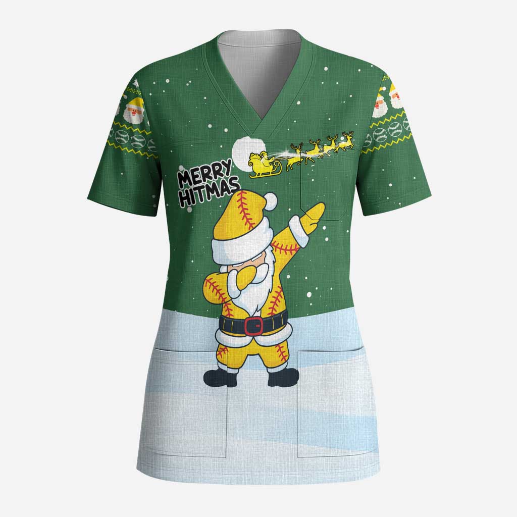 Merry Hitsmas Christmas Yall Christmas Scrub Top Xmas Holiday Patterns - Wonder Print Shop